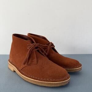 Clarks Originals Rust‎ Brown Suede Lace Up Desert Boots